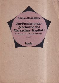Rosdolsky, Zur Entstehungsgeschichte des Marxschen "Kapital". (Umschlag)