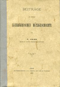 Haas, Beiträge zu einer Luzernischen Münzgeschichte. (Umschlag)