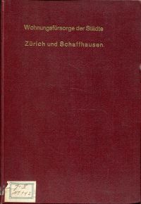 Schatzmann, Wohnungsfürsorge der Stadt Zürich. (Umschlag)