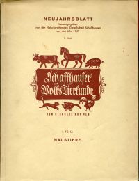 Kummer, Schaffhauser Volks-Tierkunde. (Umschlag)