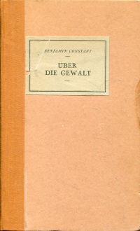 Constant, Ueber die Gewalt. (Umschlag)