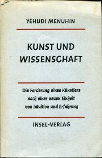 Menuhin, Kunst und Wissenschaft als verwandte Begriffe. (Umschlag)