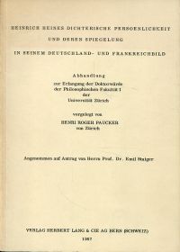 Paucker, Heinrich Heines dichterische Persönlichkeit (Umschlag)