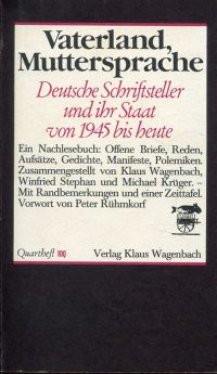 Wagenbach, Vaterland, Muttersprache. (Umschlag)
