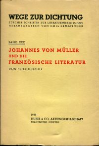 Herzog, Johannes von Müller und die französische Literatur. (Umschlag)
