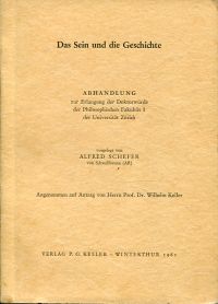 Schefer, Das Sein und die Geschichte. (Umschlag)