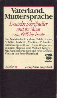 Wagenbach, Vaterland, Muttersprache. (Umschlag)