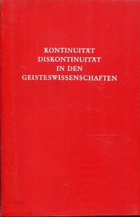 Trümpy, Kontinuität, Diskontinuität in den Geisteswissenschaften. (Umschlag)