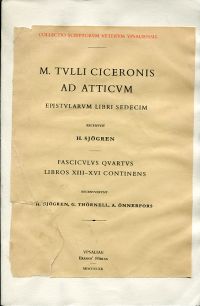 Cicero, Ad Atticum epistularum libri decem. (Umschlag)