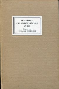 Peterich, Fragmente frühgriechischer Lyrik. (Umschlag)