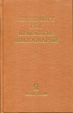 Brody, Zeitschrift für hebräische Bibliographie. (Einband)