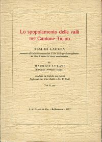 Lurati, Lo spopolamento delle valli nel Cantone Ticino. (Umschlag)