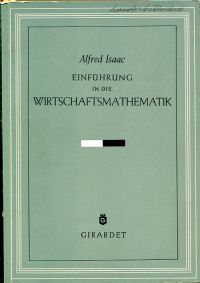 Isaac, Einführung in die Wirtschaftsmathematik. (Umschlag)