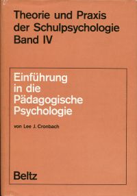 Cronbach, Einführung in die pädagogische Psychologie. (Umschlag)