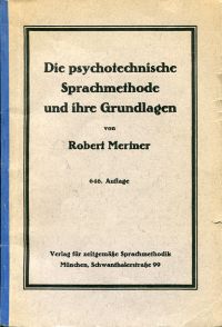 Mertner, Die psychotechnische Sprachmethode und ihre Grundlagen. (Umschlag)