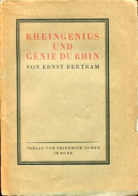 Bertram, Rheingenius und Génie du Rhin. (Umschlag)
