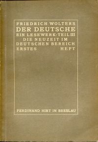 Wolters, Der Deutsche. Ein Lesewerk. Teil III, 1., 2. und 3. Heft: (Umschlag)