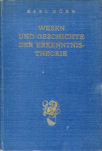 Dürr, Wesen und Geschichte der Erkenntnistheorie. (Umschlag)
