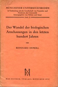 Demoll, Der Wandel der biologischen Anschauungen in den letzten hundert Jahren. (Umschlag)