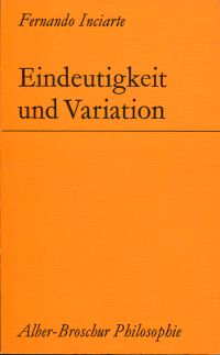 Inciarte, Eindeutigkeit und Variation. (Umschlag)