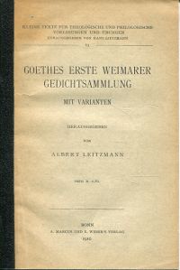 Goethe, Goethes erste Weimarer Gedichtsammlung. (Umschlag)
