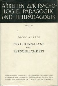Nuttin, Psychoanalyse und Persönlichkeit. (Umschlag)