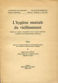 Villa, L'hygiène mentale du vieillissement. (Umschlag)