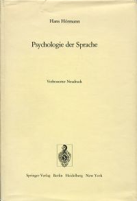 Hörmann, Psychologie der Sprache. (Umschlag)