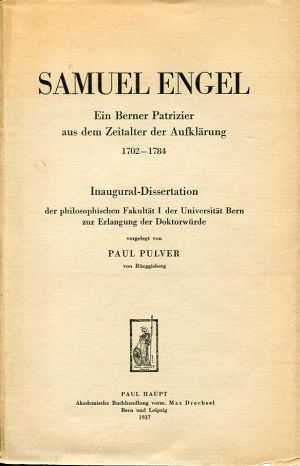 Pulver, Samuel Engel. (Einband)