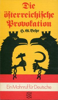 Behr, Die österreichische Provokation. (Umschlag)