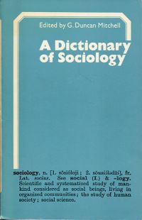 Mitchell, A dictionary of sociology. (Umschlag)