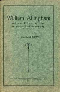 Kropf, William Allingham <1824-1889> und seine Dichtung im Lichte der irischen F (Umschlag)