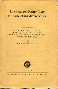 Westermann, Die heutigen Naturvölker im Ausgleich mit der neuen Zeit. (Umschlag)