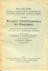 Allgeier, Religiöse Volksströmungen der Gegenwart. (Umschlag)