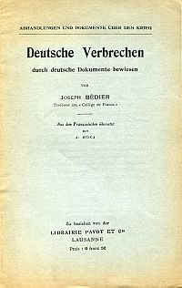 Bédier, Deutsche Verbrechen. (Umschlag)
