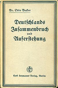 Becker, Deutschlands Zusammenbruch und Auferstehung. (Umschlag)
