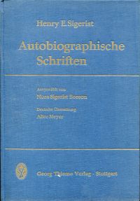 Sigerist, Autobiographische Schriften. (Umschlag)