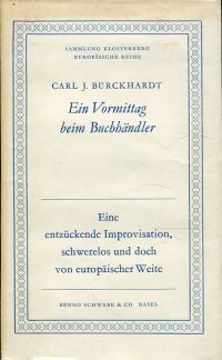 Burckhardt, Ein Vormittag beim Buchhändler (Umschlag)