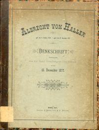 Albrecht von Haller geb. den 8. October 1708 - gest. den 12. December 1777. (Umschlag)