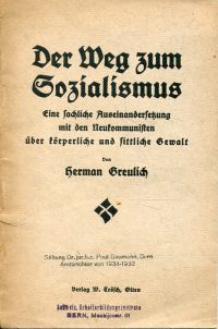 Greulich, Der Weg zum Sozialismus. (Umschlag)
