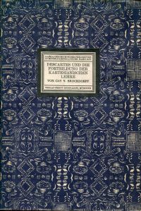 Brockdorff, Descartes und die Fortbildung der kartesianischen Lehre. (Umschlag)