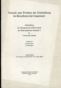 Stern, Versuch zum Problem der Entwicklung im Bewußtsein der Gegenwart. (Umschlag)