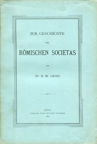 Leist, Zur Geschichte der Römischen Societas. (Umschlag)