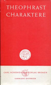 Theophrast: Charaktere. (Umschlag)