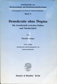 Geiger, Demokratie ohne Dogma. (Umschlag)