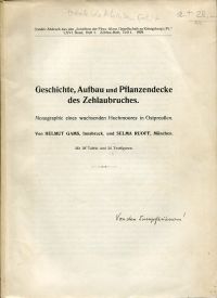 Gams, Geschichte, Aufbau und Pflanzendecke des Zehlaubruches. (Umschlag)