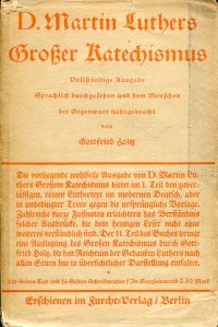 Luther, D. Martin Luthers großer Katechismus. (Umschlag)