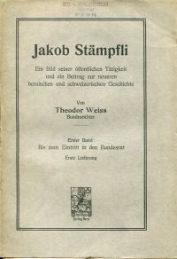 Weiss, Jakob Stämpfli. (Umschlag)