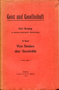 Geist und Gesellschaft. (Umschlag)