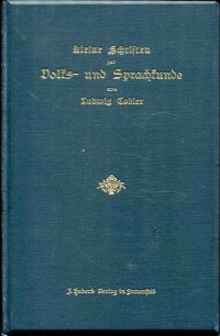 Tobler, Kleine Schriften zur Volks- und Sprachkunde. (Umschlag)